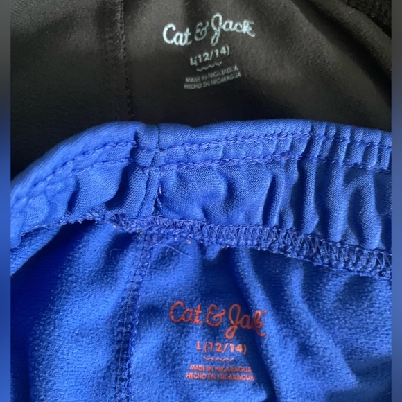 Cat & Jack Kids' Blue and Black Athletic Track Pants with Reinforced Knees - Picture 10 of 12